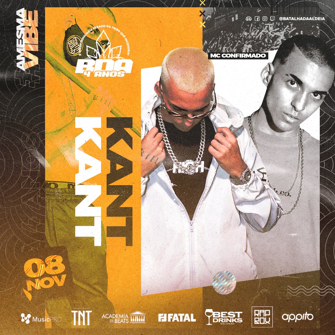 batalhadaldeia's tweet photo. SIM, VAI TER TRIO COM KRAWK, KANT E THIAGO! 🔥
#BDA4ANOS #AMESMAVIBE

Esses monstros dispensam apresentações! Conhecido por fatalitys épicos, @krawkmc está de volta a Aldeia, ao lado de @kantoficial_, maior campeão da história da BDA e @thiagokelbert! https://t.co/tqaRKjr0s1