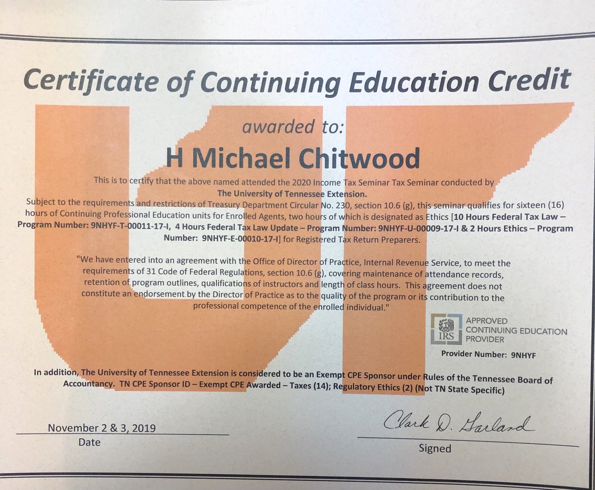 drmchitwood's tweet photo. My 50th year with 800 college credits. CPE. I first started with my father. The founder. #UniversityofTennessee https://t.co/IAy55vwSbH