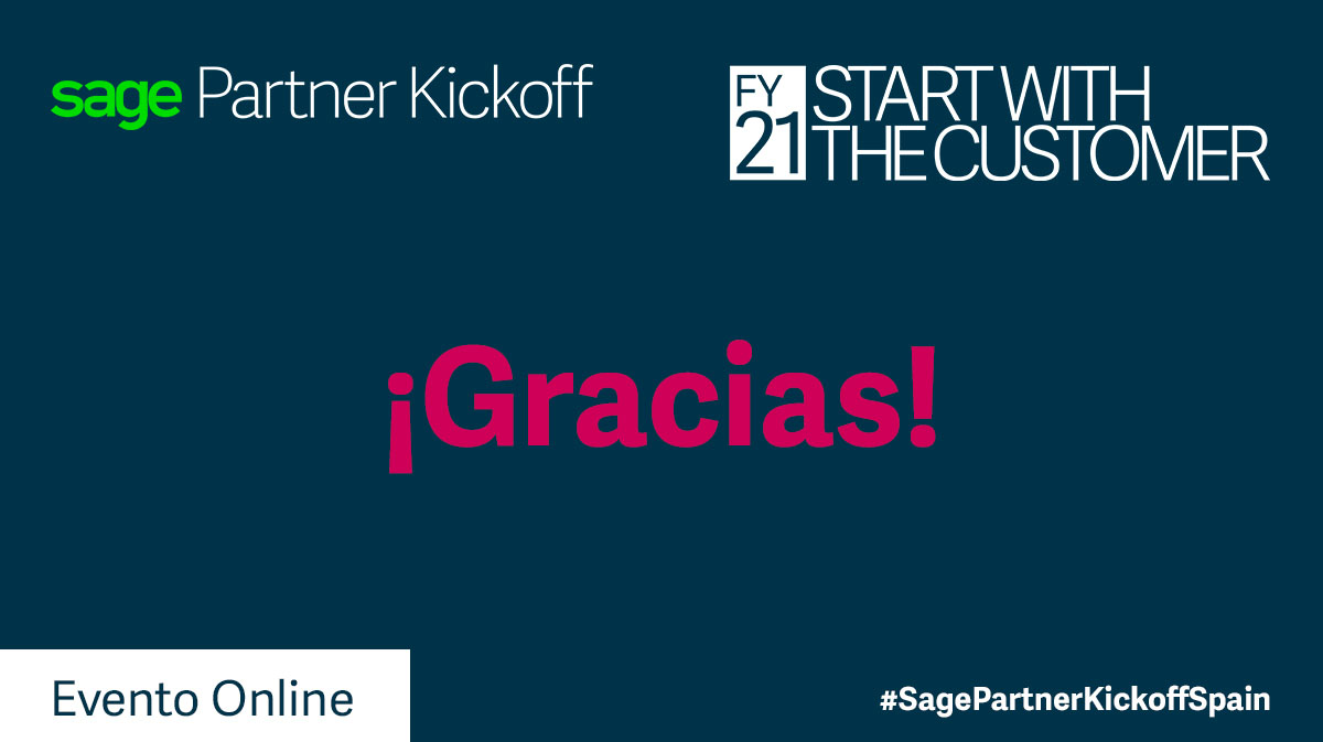 SageSpain's tweet photo. Gracias a todos los profesionales y #Partners de @SageSpain que habéis hecho posible este evento. Gracias a todos los asistentes de este evento virtual y a los que habéis compartido #SagePartnerKickoffSpain en redes sociales. Recordad: #NuncaEstásSolo #SaldremosAdelante https://t.co/RLvKldYvxJ