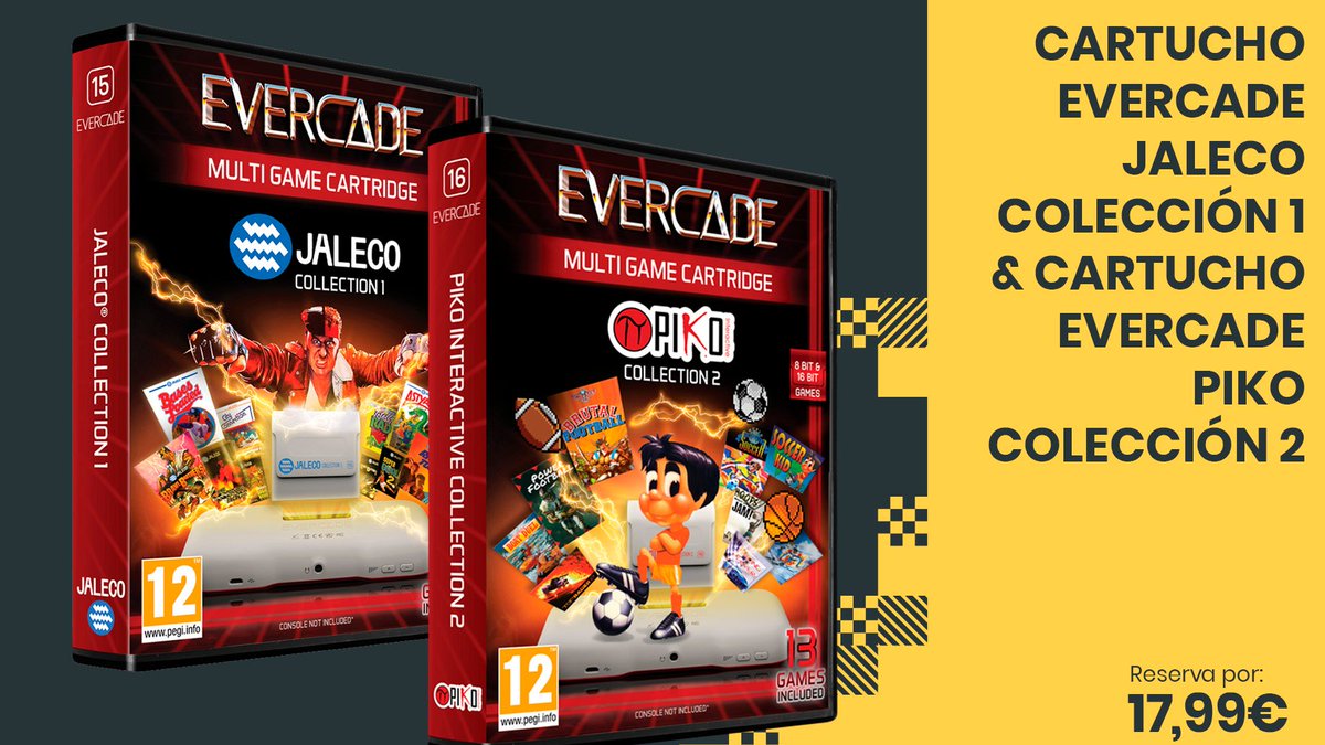 xtralife_es's tweet photo. ¡Los clásicos #BrawlBrothers, #BrutalSportsFootball, #TheIgnitionFactor y muchos más con los Cartuchos Evercade #JalecoColección1 &amp; #PikoColección2!🤩

Reserva cada cartucho por 17,99 € y vuelve a sentir esta experiencia😜

https://t.co/AuLaK1y6mo https://t.co/WPMw6ixijK