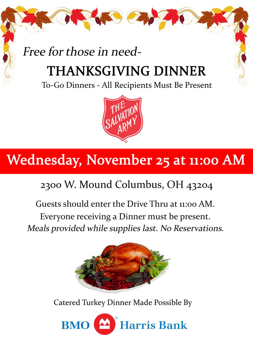 Be our guest! For those in need, stop by our Hilltop location to receive a free Thanksgiving Dinner on November 25th at 11:00 A.M.