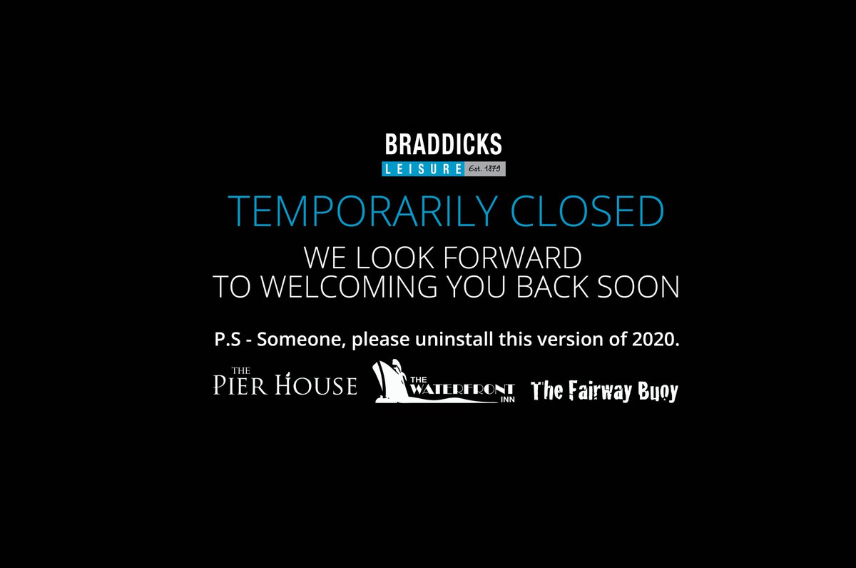 From Thursday 5th November in line with government restrictions, we will be temporarily closed. #Lockdown2 #westwardho #SeeYouSoon