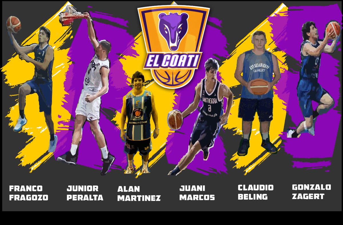 ElCoatiBasquet's tweet photo. Hoy inicia una nueva Liga Nacional de Básquet, con la presencia de nuestro ex Coati, Franco Fragozo, lo que nos remota a pensar en uno de los mayores orgullos de nuestra institución, nuestros 6 coaties con paso por la elite nacional 💛💜. https://t.co/gfKIFLI4HX