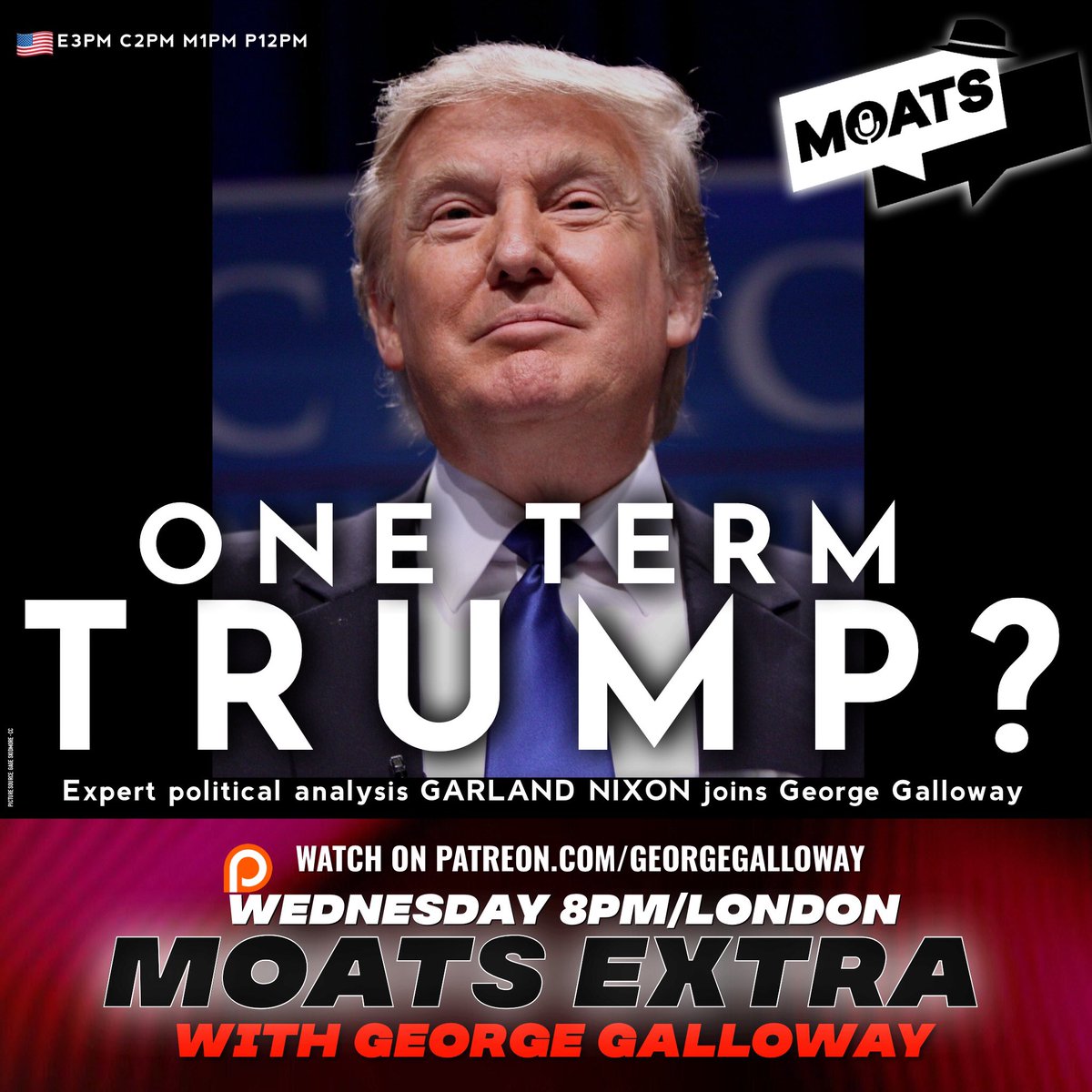 MoatsTV's tweet photo. #Election2020 LIVE coverage at 8pm/London #moatsEXTRA
Is it #OneTermTrump or has the #JoeBidenCrimeFamily won the day?
Watch @georgegalloway and @GarlandNixon - TONIGHT exclusively on https://t.co/8QjbHx7TdL
Times: 8pm/London - 20.00 GMT 🇺🇸 E3pm C2pm M1pm P12pm https://t.co/ppuCuUe3OR