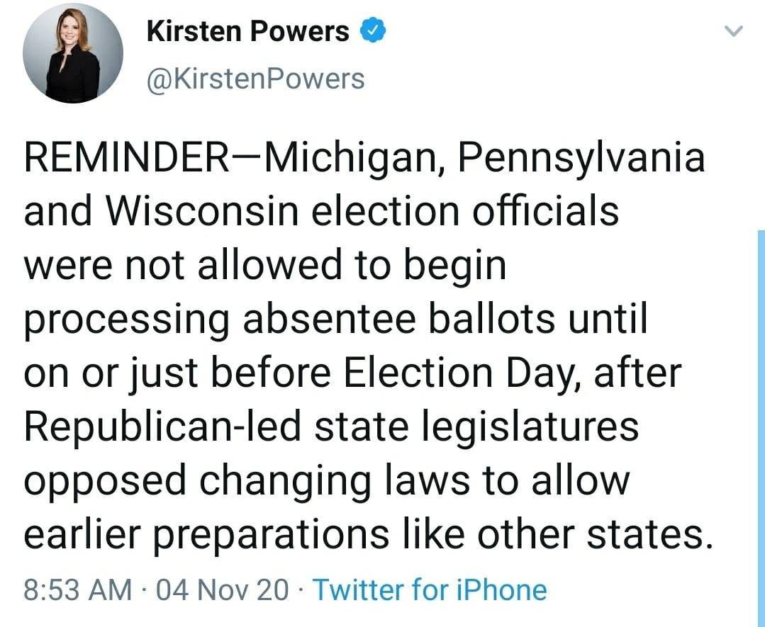 SecularStudents's tweet photo. Votes have to be cast by or on election day.   Now, let every vote be counted. https://t.co/wv3Yg0tf0e