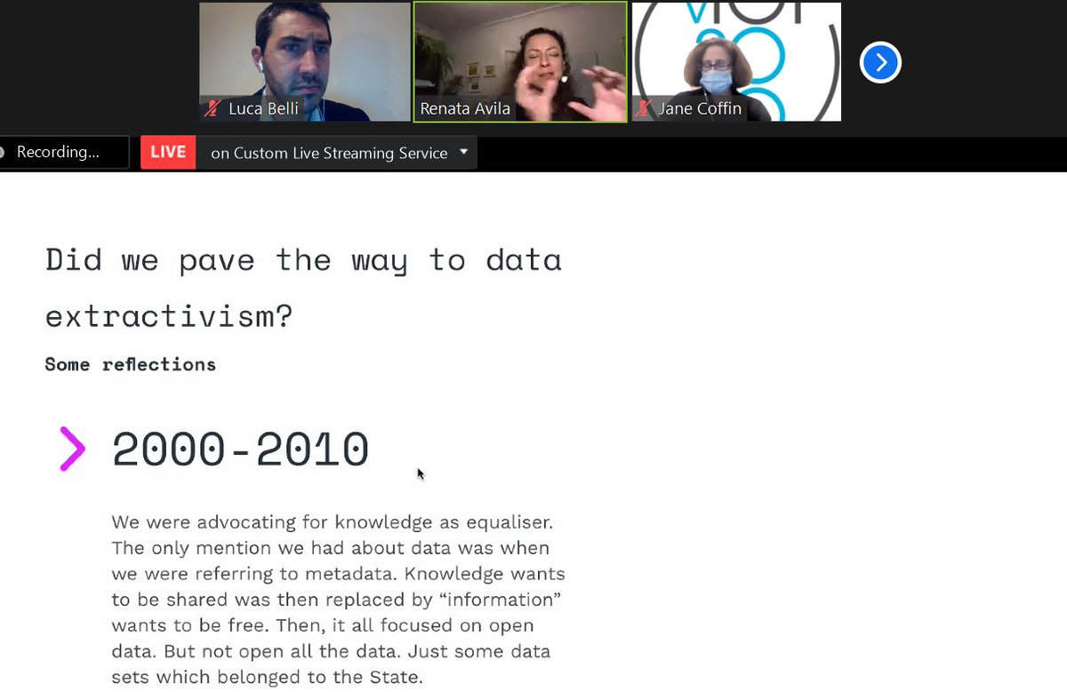 1lucabelli's tweet photo. The excellent @avilarenata at the @IntComForum: 
"we are all #globalsouth if we consider who is winning and who is losing because of the current dominant practices"

#ICF2020 #IGF2020 #bigtech #GAFAM https://t.co/gGWcQwuN4t