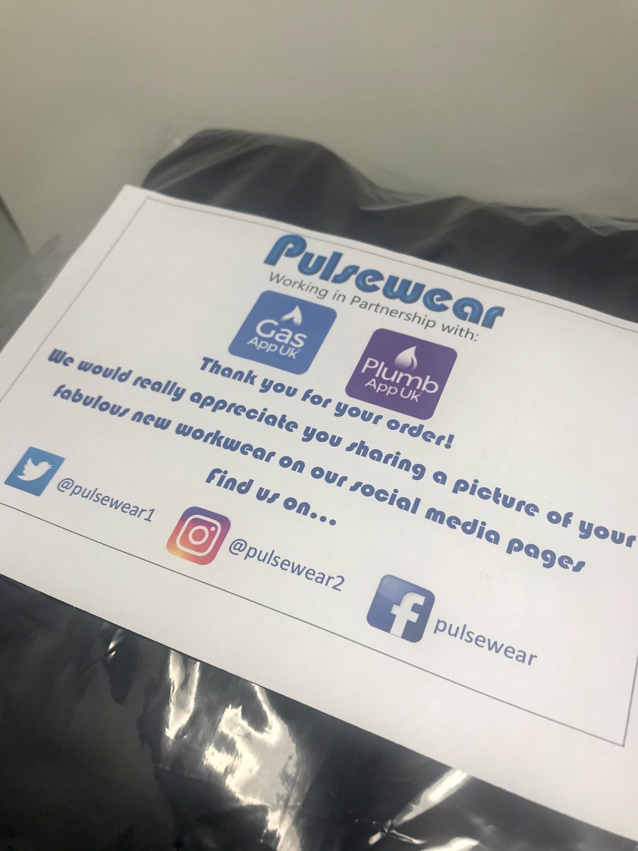 Pulsewear1's tweet photo. First Gasapp Uk workwear orders have left the building!
🍾🥂🧑‍🔧✅
@gasappuk 
@plumbappuk https://t.co/mjepmzmN4j