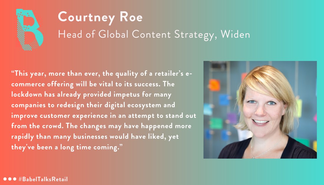 Less than a week to go until our #BabelTalksRetail event. One of our incredibly knowledgeable panelists is Courtney Roe, <a href="/Widen/">WIDEN, an Acquia company</a>'s Head of Global Content Strategy. To hear from Courtney and our other guests, sign up from the below link: l.babelpr.com/ictof