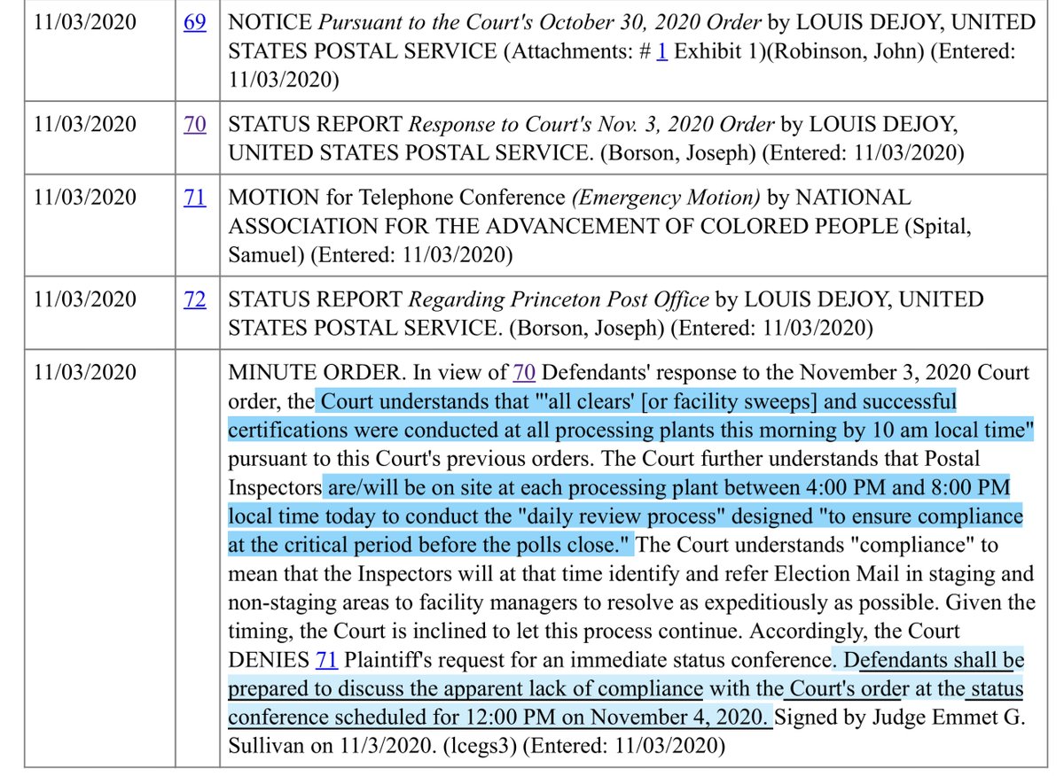 So it goes without saying each state (sometimes counties) dictates how & when ballots are counted For Example PA - 3 days after the election & 10 days for Military or ForeignAgain today’s hearing the Court was explicit in yesterday’s minute order  https://twitter.com/File411/status/1323679773936275457?s=20