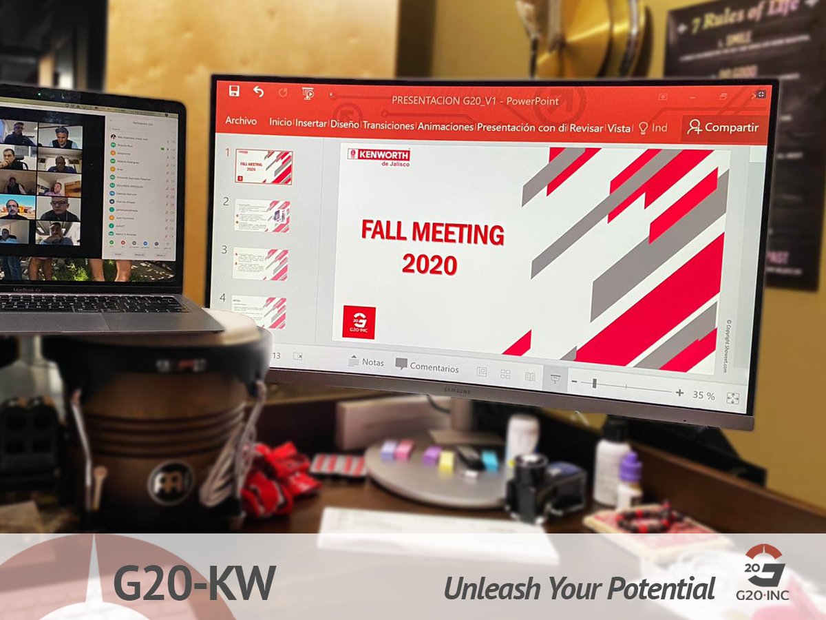 G20Inc's tweet photo. El día de hoy iniciamos Meeting de otoño con nuestro G20 Kenworth, en esta ocasión de forma virtual. Nuestras bases son la exigencia de resultado y nuevos desafíos para Desarrollar el Potencial de su negocio.

#G20Inc #desatatupotencial #UnleashYourPotential #kenworth https://t.co/7EKaoJ5INa