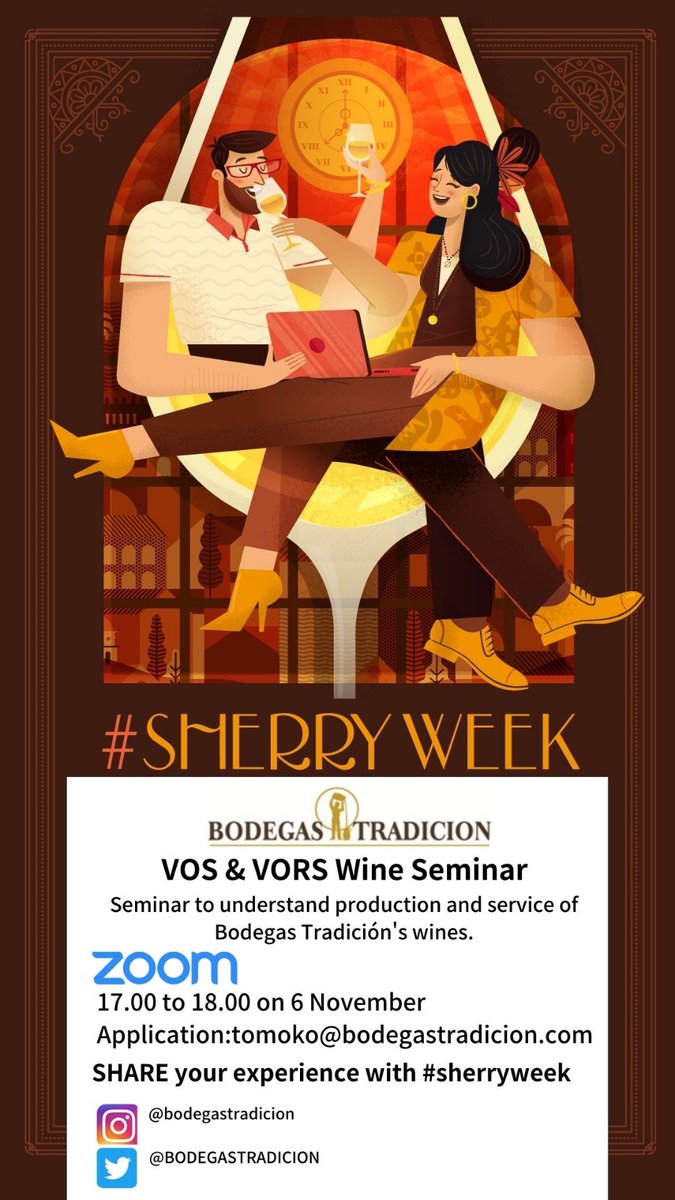 This coming Friday November 6th join our webinar about VOS and VORS sherry wines. #sherryweek 2020