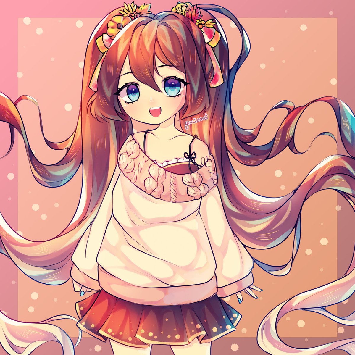genieart_'s tweet photo. Fall theme Miku~ 🍂🌿🍁🍃 https://t.co/G199LSpogn