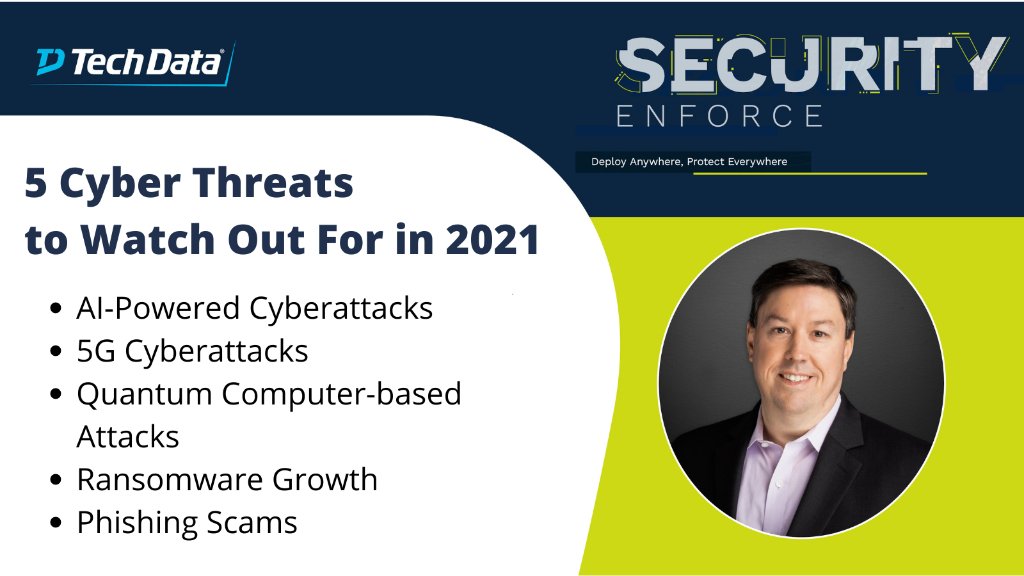 TechDataSecInf's tweet image. Out of all the areas of #cybersecurity to focus on in 2021, @AlexRyals highly recommends paying attention to these 5 cyber threats. #TechDataEnforce