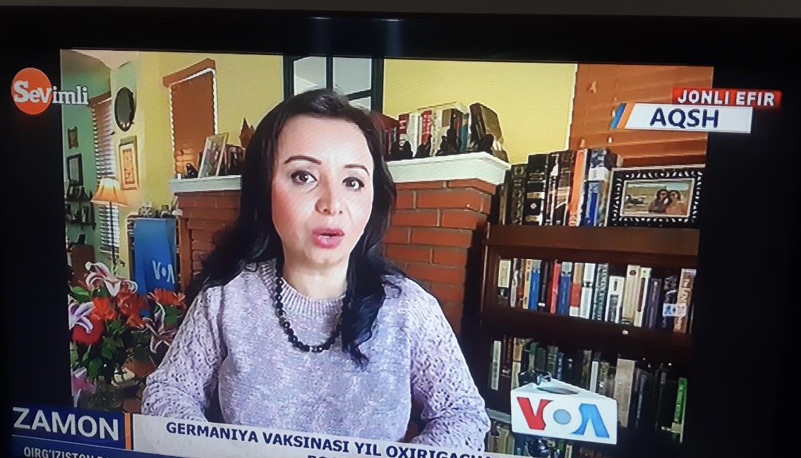 Navbahor's tweet photo. #USElection2020 watched in Uzbekistan: Collaborating with Uzbek TV channels as we cover the election results. This morning live with #Sevimli channel’s #Zamon prime time news program. @AmerikaOvozi https://t.co/KoHdneooPP