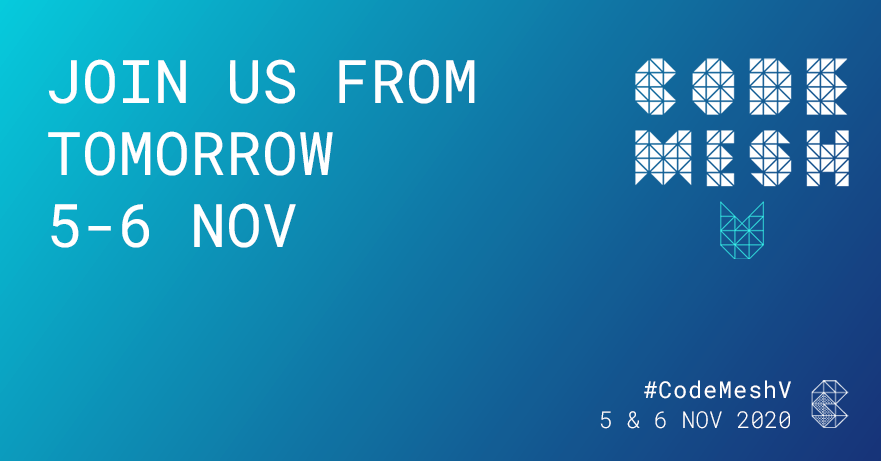 CodeMeshIO's tweet image. Many thanks to @simplabs @telnyx and Pleroma for joining us as Silver sponsors. Also, our competition and media partners Clever Bunny, @ManningBooks @EventBrowseUS @spawnfest and @TheErlef see y'all tomorrow #CodeMeshV