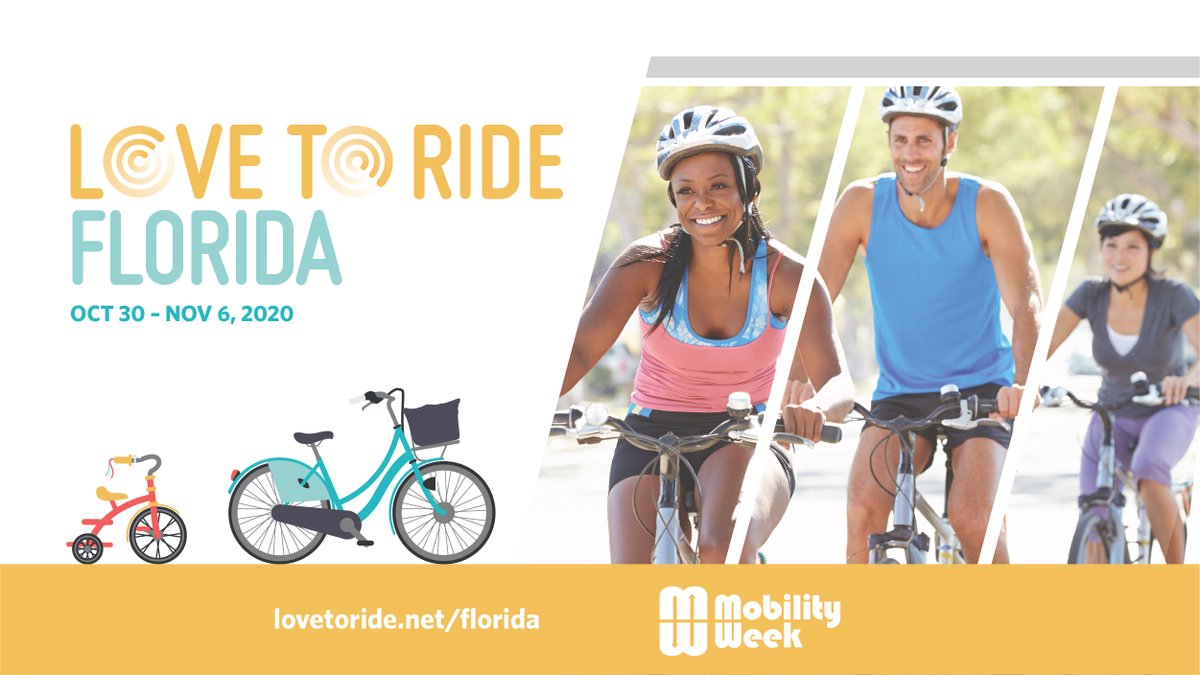 Have you checked the leaderboards in this month’s Love to Ride Florida bicycle challenge? Points mean prizes with maintenance packages, gear, and even new bikes. A ride as short as 10 minutes qualifies for points at lovetoride.net/florida. #MobilityWeekFL