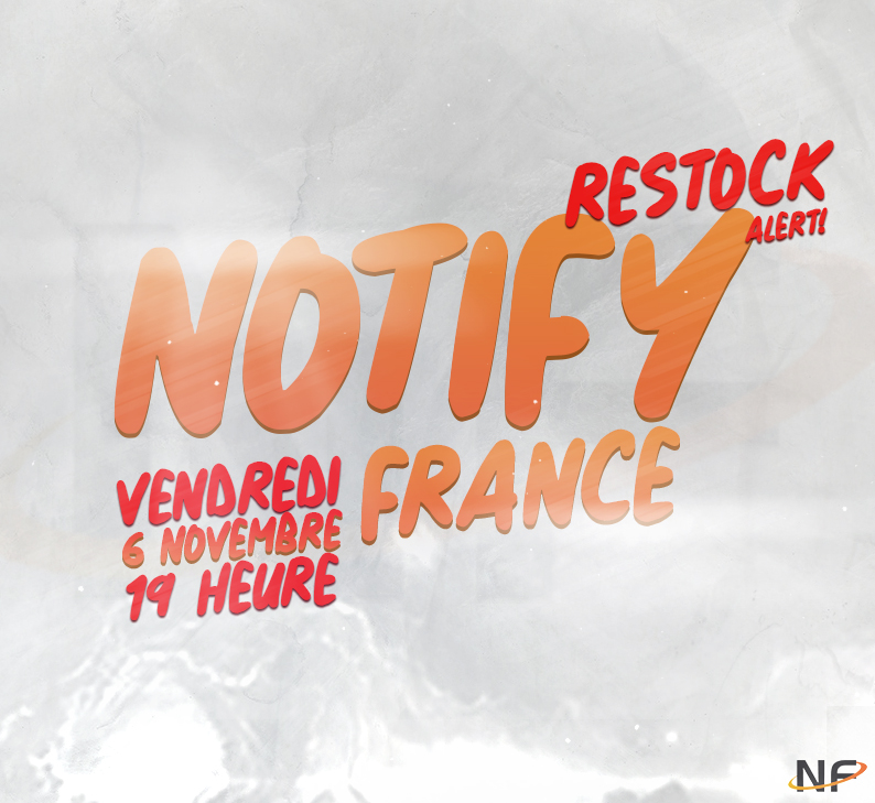 NotifyFrance's tweet photo. ⚡️Restock Notify France ⚡️

Vendredi 6 Novembre à 19h sur notre serveur restock  (lien en bio) 👀

Succès du groupe : 
@SuccessNotifyFR

RT🔁+FAV♥️ Pour gagner un mois gratuit https://t.co/qWNkjllHkd