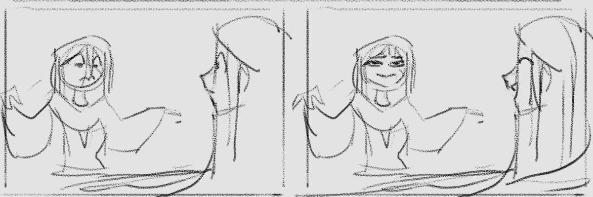 The final p5 and 6 sketches are even messier it's embarrassing BUT these two panels were very good