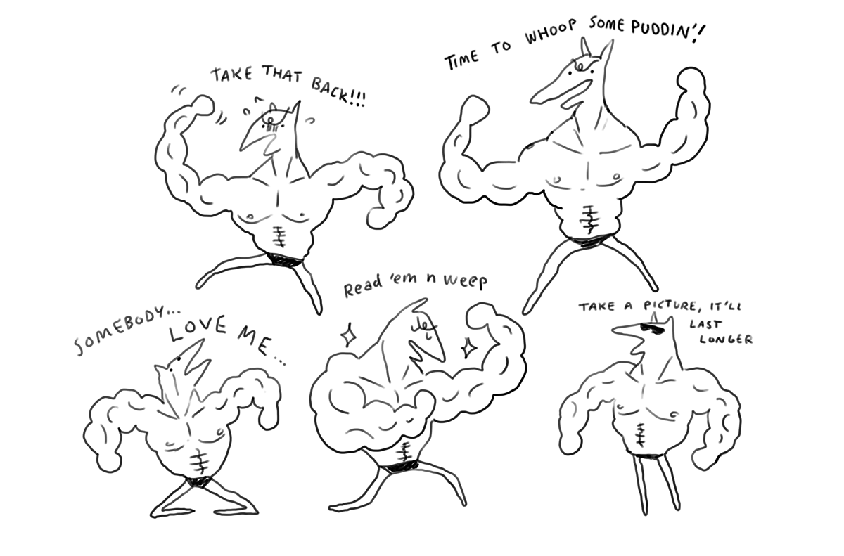 uh oh, it's Muscle Dog! Watch out!!!! 