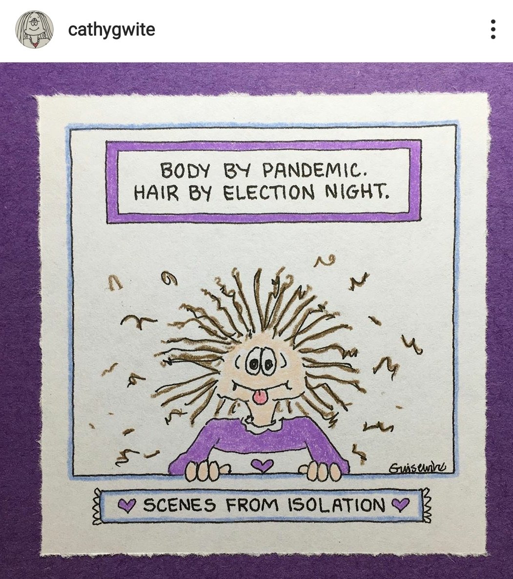 It is worth pointing out that while the legacy/zombie strips in syndication mostly ignore the circumstances we live in in 2020, Cathy Guisewite has transformed "Cathy" into an indie single panel strip on her Instagram that is fully set in the here & now and I am beyond impressed.