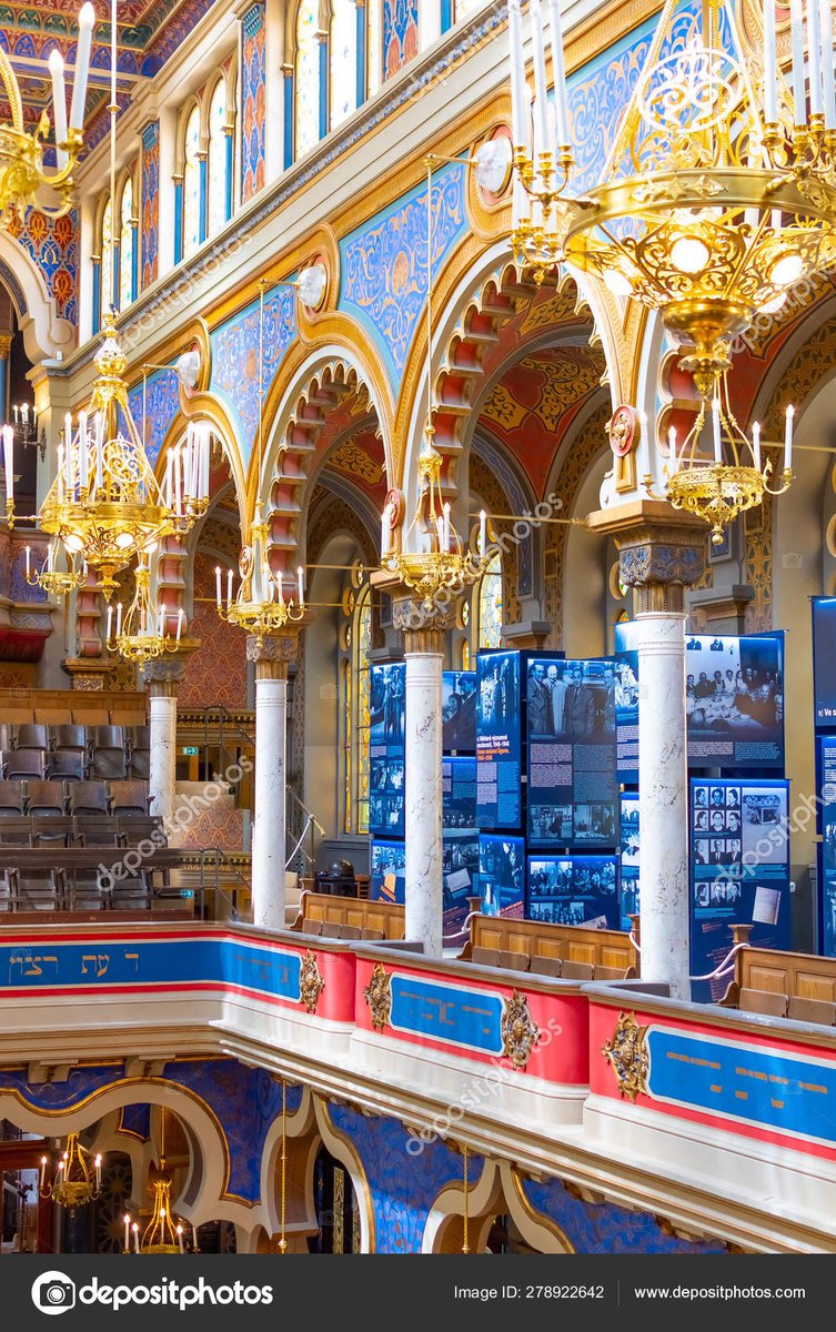 I love polychromy in architecture, and the Jubilee Synagogue in Prague blew my mind when I saw it as a kid, a completely joyous copulation of Moorish revival, colour, and raucous art noyveau references, built in 1906