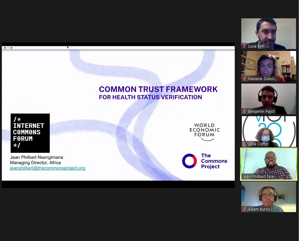 BricsCyber's tweet photo. Jean Philber Nsengimana is now presenting about the Common Trust #Framework for Health Status Verification. #IGF2020 #ICF2020 @IntComForum 

https://t.co/qrvv99IqyO https://t.co/x7iIRMuTMz