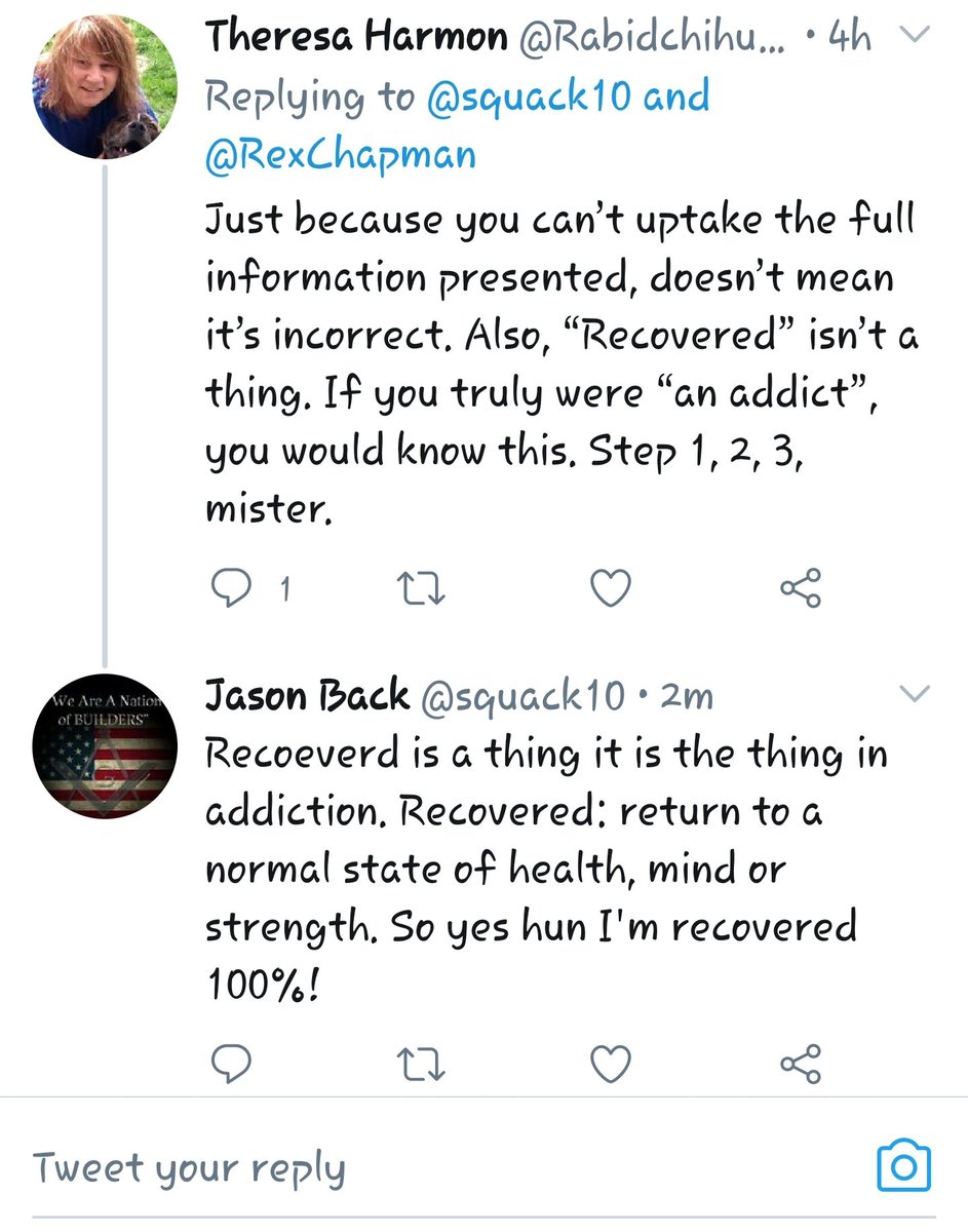 squack10's tweet photo. So here is a lady that tries to act like she's knows anything about me 😂 Her view is diff than mine n that's A ok. .#addict #recovered #recoveredaddict https://t.co/7uB0uQBsWi