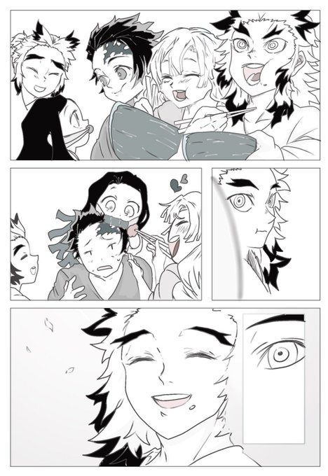 れんごくさんの笑顔が描きたかっただけです#煉獄杏寿郎#甘露寺蜜璃 #竈門炭治郎 #鬼滅の刃 