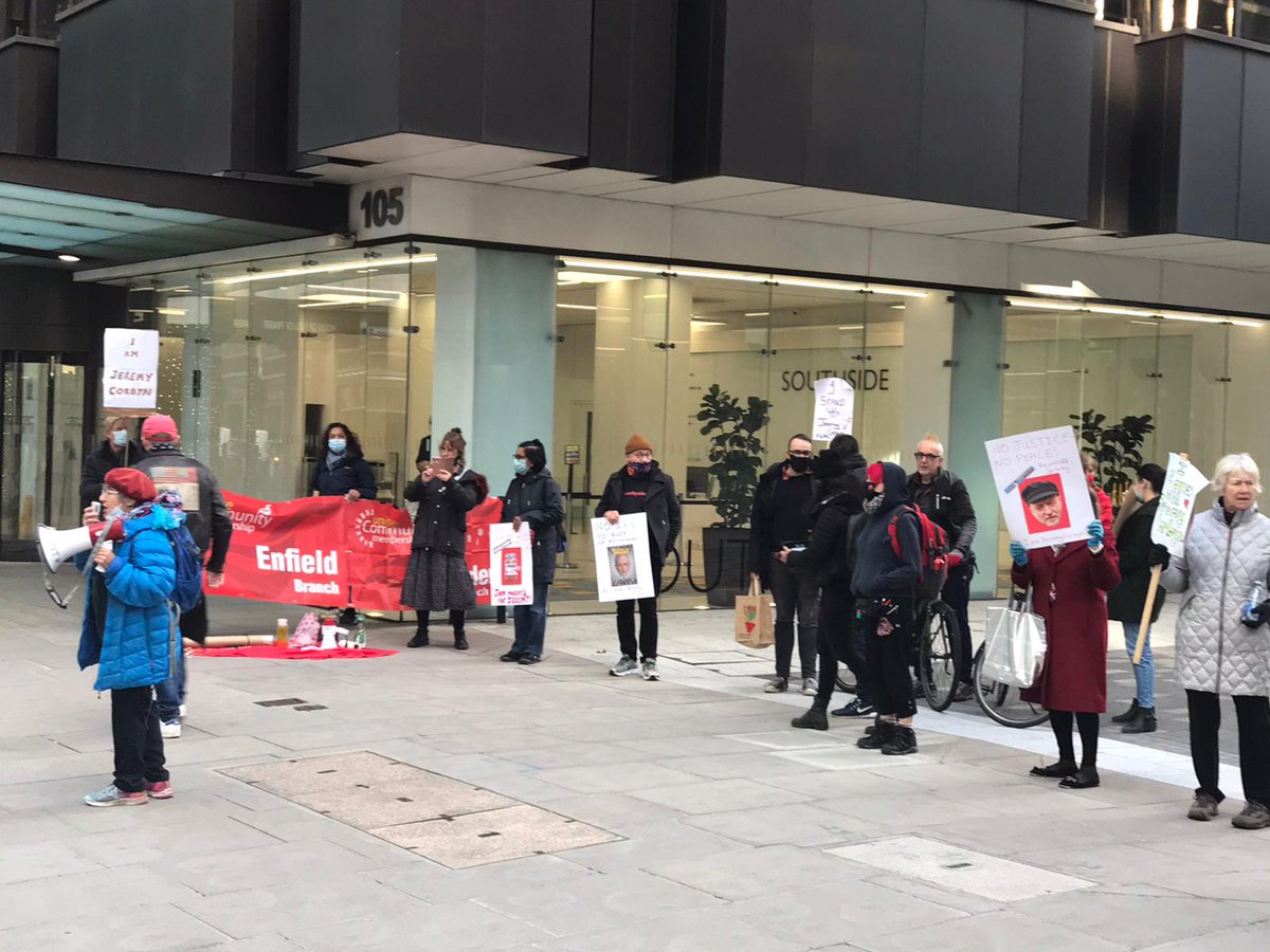 MeJeremyCorbyn's tweet photo. Thanks to all who attended socially distanced demo. We all spoke out against the suspension of Jeremy Corbyn. Our joint message REINSTATE JEREMY CORBYN #WeAreAllJeremyCorbyn #IamJeremyCorbyn https://t.co/g2VnpAZVh3