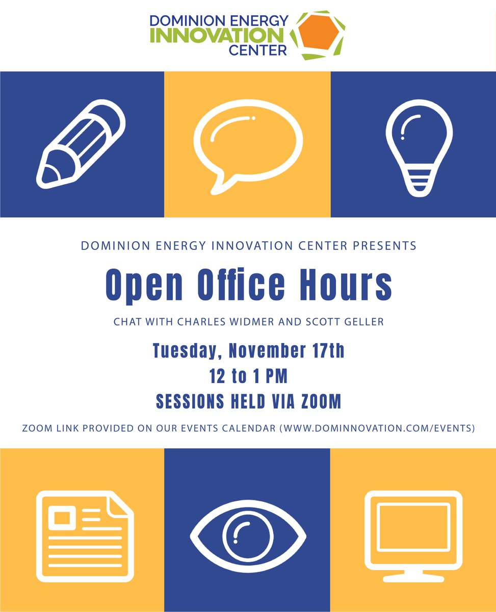 dominnovation.com/events/openoff…
.
.
Join us on November 17th from 12 to 1 pm via ZOOM as Charlie Widmer, Managing Partner of DaySpring, and Scott Geller of Capitas Advisors offer an hour of their time for the sake of your business. 

#mentorship #smallbusiness #familyoffice #startups