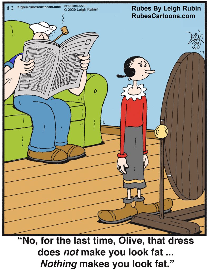 RubesCartoons's tweet photo. Oyl vey!
#popeye #popeyes #oliveoyl #oliveoil #fat #skinny #doesthismakemelookfat #comics #cartoons #cartoonist #cartooning #oyvey https://t.co/3HvXEB0tVp