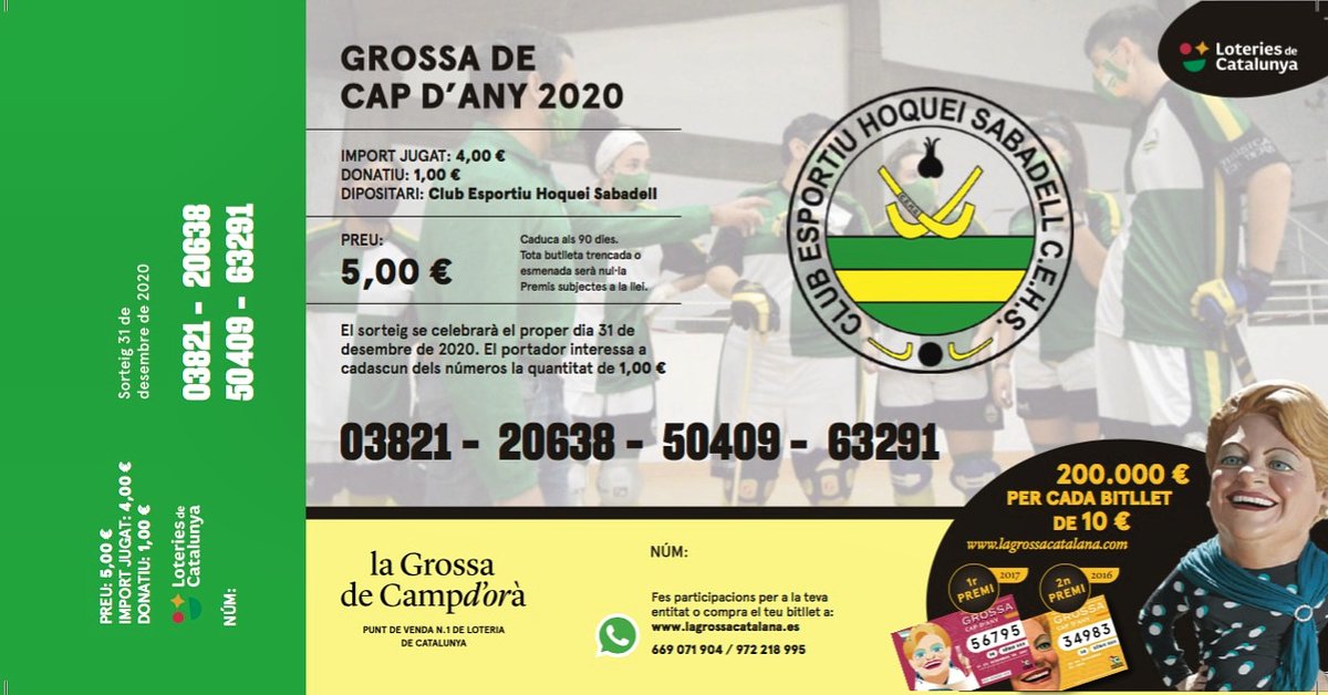 📣JA TENIM LA LOTERIA📣

➡️Enguany és el primer equip femení el que ocupa la portada de les nostres butlletes.

🤝Podeu aconseguir la vostra per whattsapp al 654855108 (Feliu) o 657682214 (Joan).

<a href="/GrossaCampdora/">La Grossa Campdorà</a>

#LoteriaCapDany