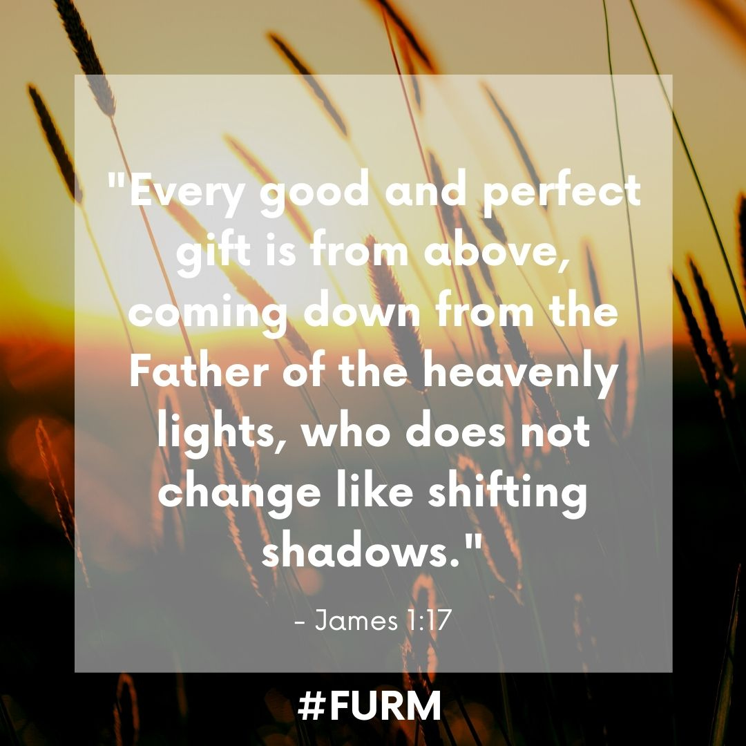 FURM245's tweet photo. “Every good and perfect gift is from above, coming down from the Father of heavenly lights, who does not change like shifting shadows.”
James 1:17
-
-
-
What gifts from God are you thankful for today? https://t.co/Wl1hAq8LDc