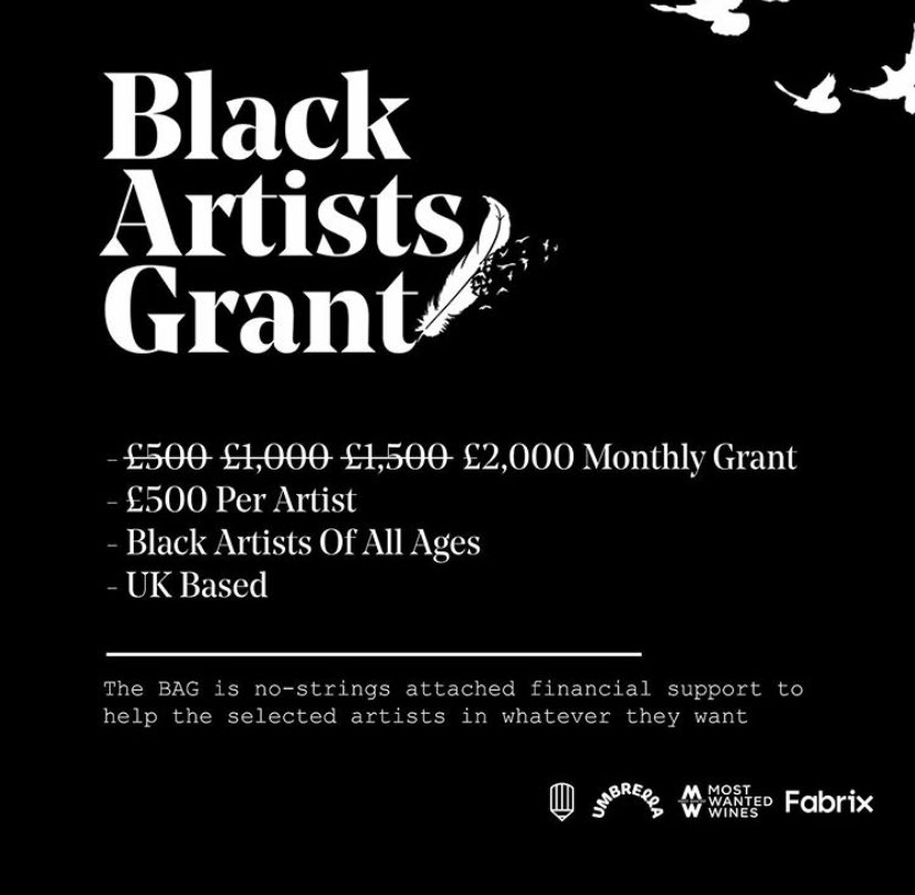 halcyonmaguk's tweet photo. It’s a weird time in the world right now, hope you are coping okay?

Good news is that the Black Artist Grant is still going! 😍 Take a look at our selected recipients over the last couple months and find out how you can apply here: https://t.co/U51zCkFWFm https://t.co/efoJn7jfAP