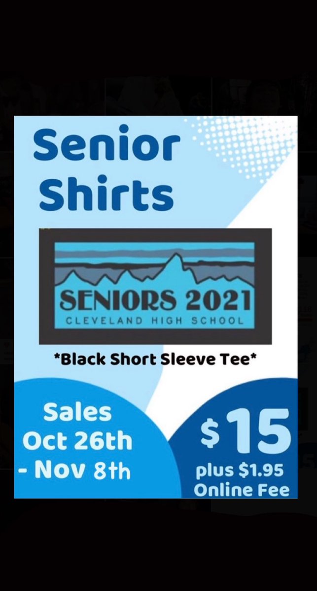 Seniors! Tshirt sales have been extended to November 8th. Make sure you snag one before sales end. Check your school email for a link to purchase.