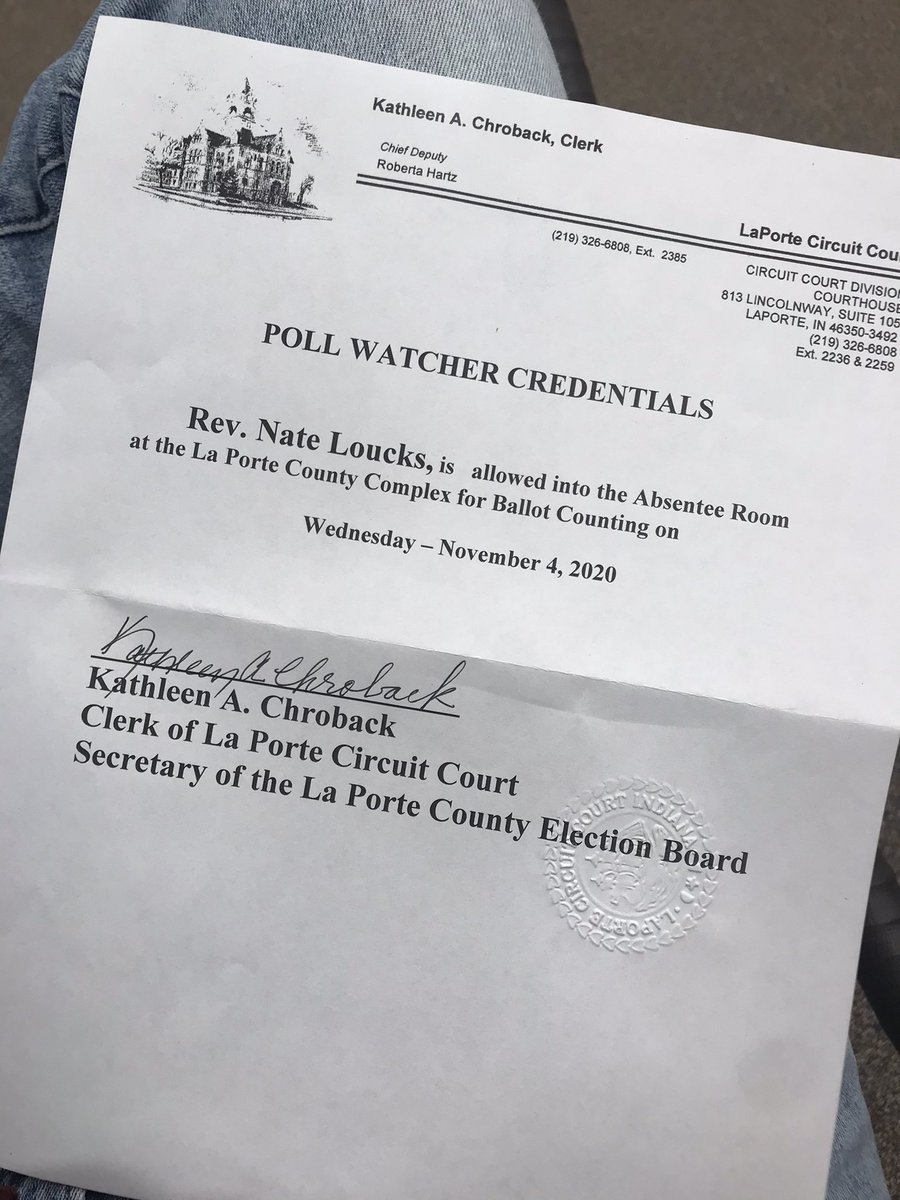 Here is my poll watcher credentials. There’s not much to do as a poll watcher other than ... watch ... polls. But, I’m on the varsity team now.