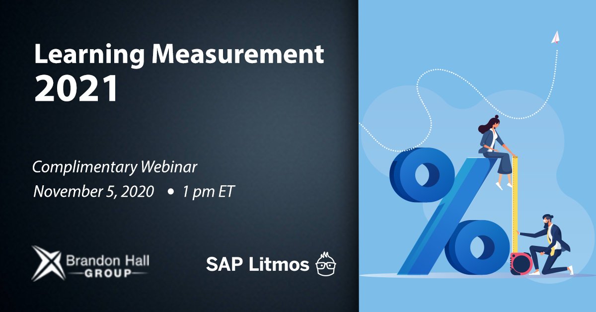 BrandonHallGrp's tweet image. Join us in tomorrow #webinar sponsored by @Litmos as we’re looking at strategies and practices to improve #LearningMeasurement. 

register.gotowebinar.com/register/27410…