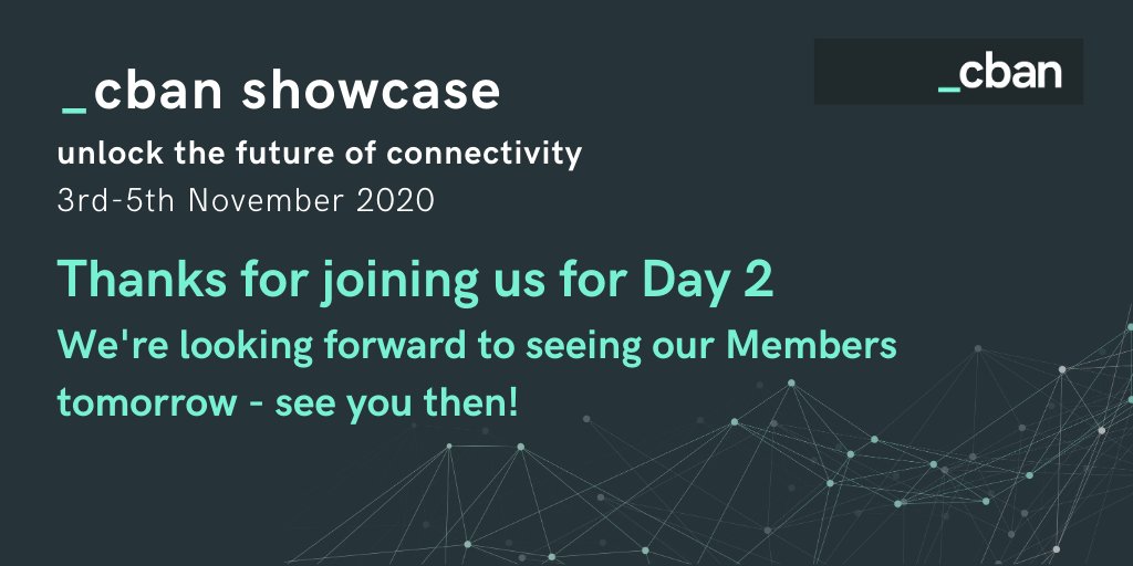 _cban's tweet photo. Thank you to everyone who joined us for Day 2 of the #CBANShowcase.

Looking forward to seeing our members tomorrow for more insight into the work we are doing to unlock the future of connectivity!

https://t.co/jNl5j33Zs7

#automation #blockchain #connectivity https://t.co/kHH7qmrXf4