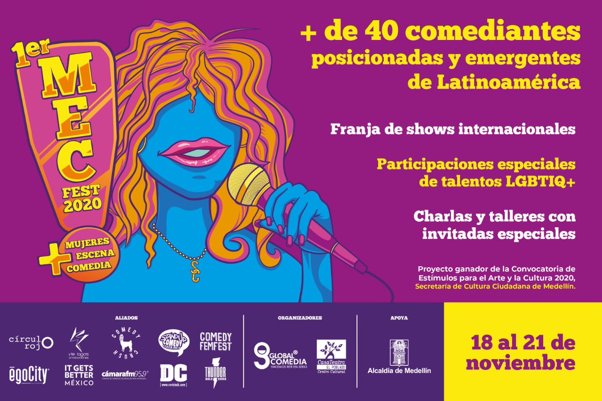 ElCesarPaisa's tweet photo. Se viene un festival de mujeres comediantes, estarán entre otras: @lornacepeda, @YanethWaldman y @OphCourse. 

Se llama MecFest, y ese será nuestro tema el jueves 5 de noviembre, 5pm en #Entretrends por @frecuenciau.

Mientras puedes conocer más en: https://t.co/bzKM9ItA7V https://t.co/cZziMggaPb