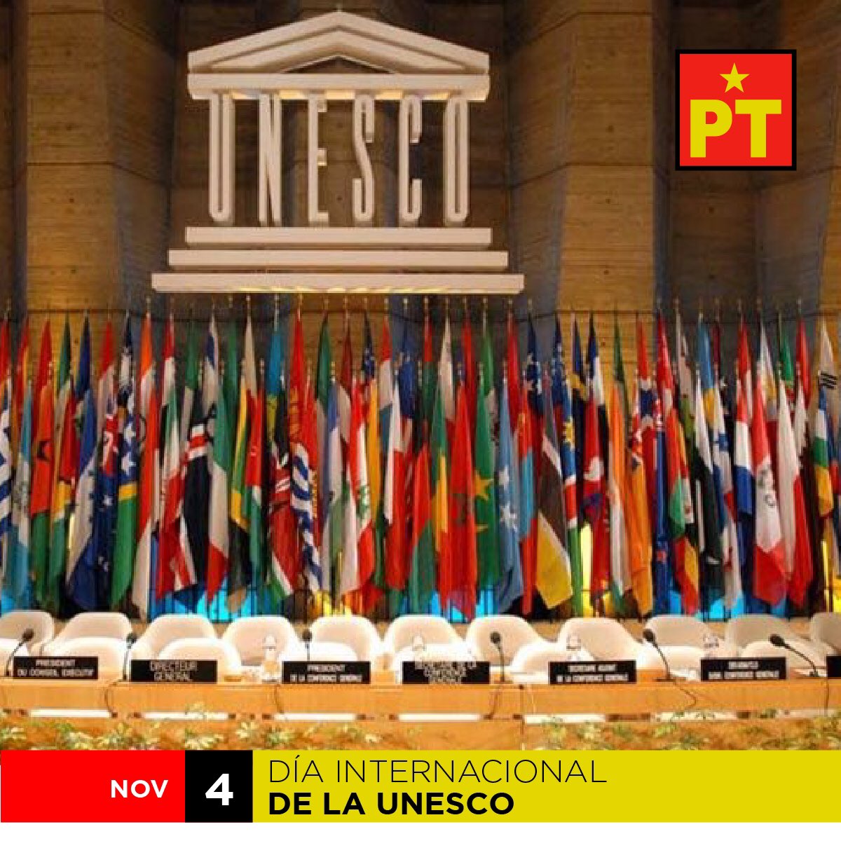 🟥🟨Hoy recordamos que existe una fuerza que nos motiva a seguir como nación, nuestra gente trabajadora y de buen corazón dispuesta a luchar por sus ideales; por un México más unido y respetable.
¡Todo el poder al pueblo!
#PTCampeche #DíaMundialDeLaUNESCO #TodoElPoderAlPueblo