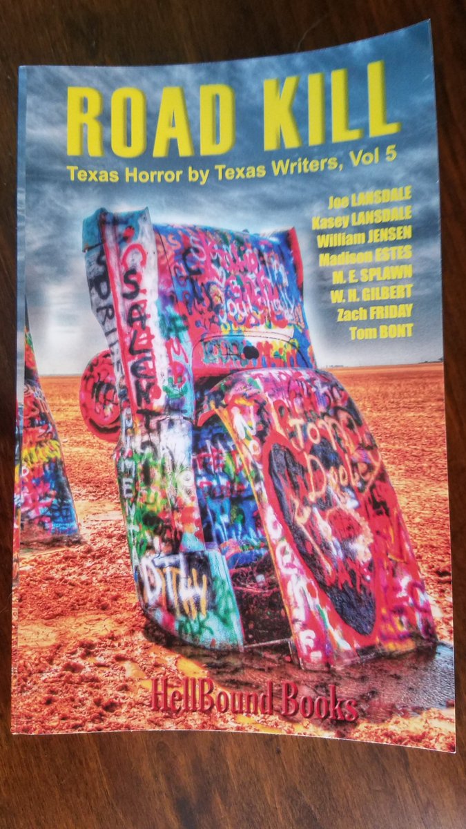 ZachAFriday's tweet photo. Just finished reading Vol. 5 of Road Kill. It's an awesome anthology full of great horror from some talented writers in Texas and includes my story "The Hermit" 

Pick up a copy and meet the horrors that lurk in the Lone Star State
https://t.co/mNG4eP1g2E https://t.co/DAXeQzicqi