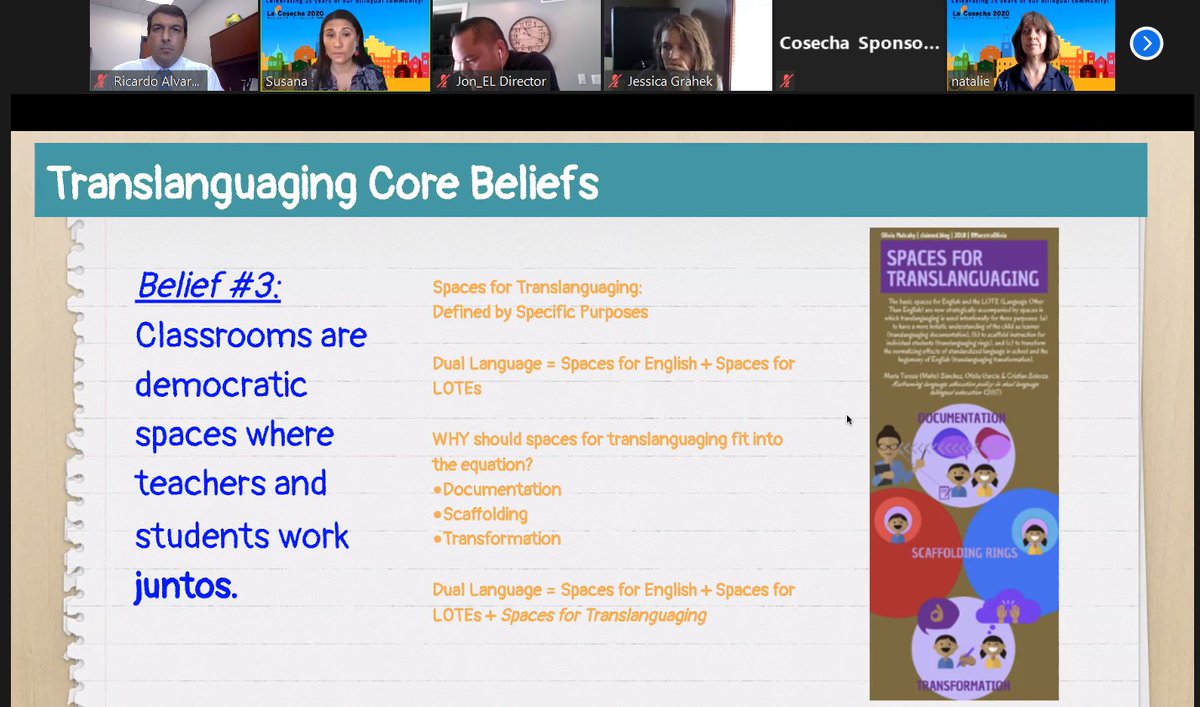 UAlvarez's tweet photo. Here we go! Implementing a Translanguaging Space. #corebeliefs #juntos #LaCosecha2020 #EmbracingELs #BonnerDualLanguage @TylerisdBil_ESL @BonnerTylerISD https://t.co/Ns0B4K8sLn