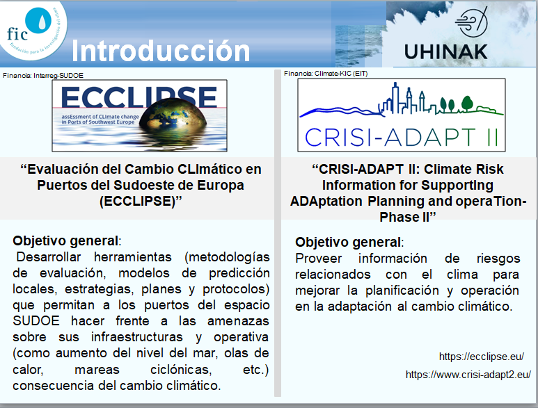 FIClima's tweet photo. Encontrando sinergias entre los proyectos #ecclipse y #crisiadapt2. Luis Torres ha participado hoy online en el Congreso transfronterizo sobre el impacto del cambio climático y otros fenómenos extremos en el litoral Euskadi-Aquitania (UHINAK 2020). #crisiadapting https://t.co/02Io45iJfP