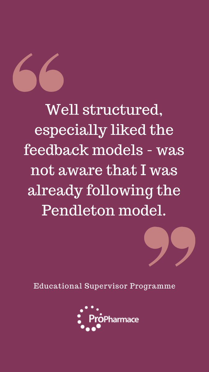 It’s been two months since we launched our @HEE_LaSEPharm supervisor training programmes Take a look at some of the feedback! 🤩 If you want to develop your role as an educational or practice supervisor you can book right here ➡️ propharmace.com/supervisors/