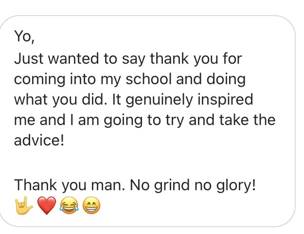 thereal_mrbeezy's tweet image. Had a great time spending the day motivating year 10 and 11 students at @Shoebury_High here’s a message I just received from one of the students who was in one of the sessions I ran