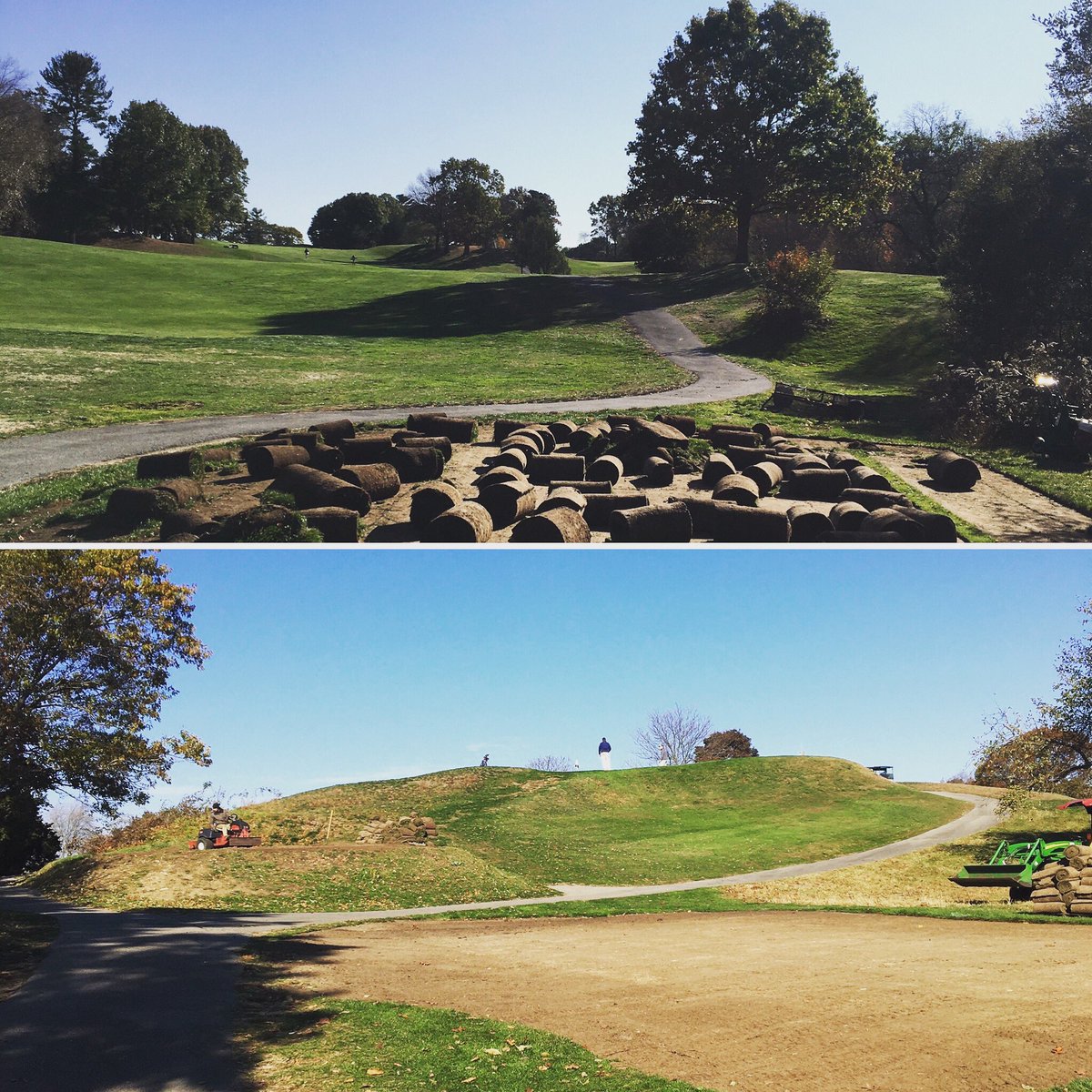 SSCCHingham's tweet photo. Tee renovations have begun! Started on #3 and hope to get a few more taken care of while the weather cooperates! https://t.co/980Rra87Yw