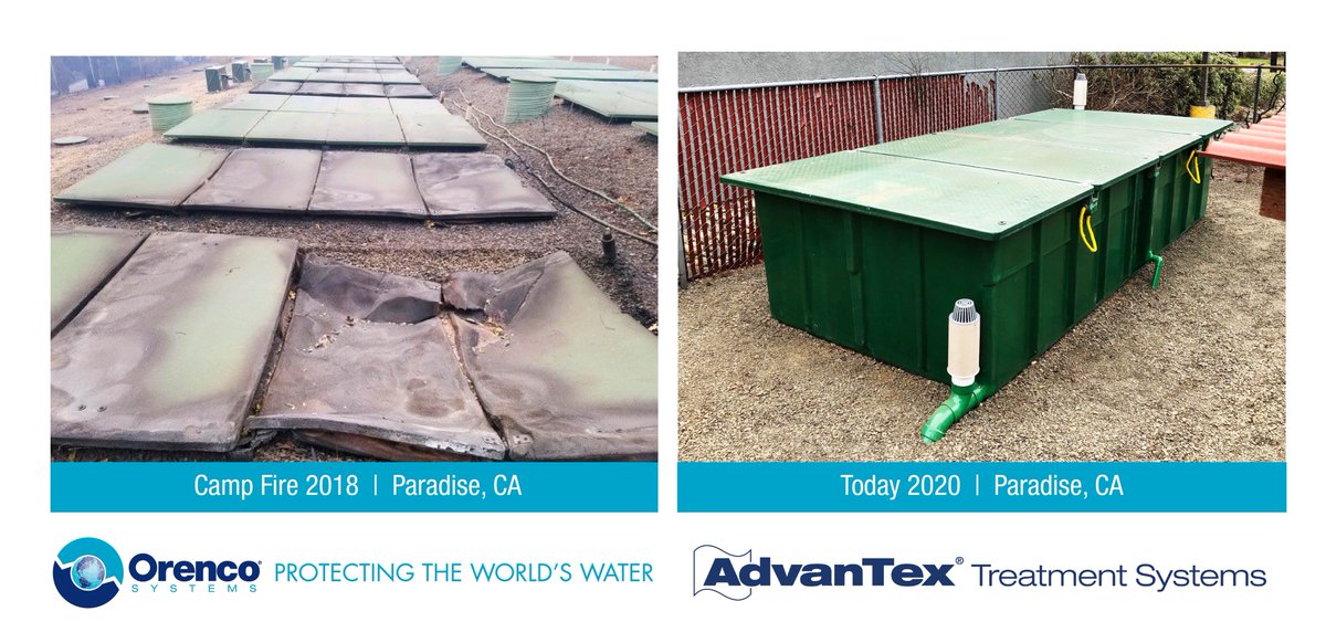 Orenco_Systems's tweet photo. It’s been two years since the #Camp #Fire that #devastated the #town of #Paradise, #California. We’re proud to play a role in #helping #rebuild Paradise #infrastructure with #adaptable, #sustainable #technologies like these #AdvanTex AX100 #Wastewater #Treatment #Systems. https://t.co/11OVlLXaKQ