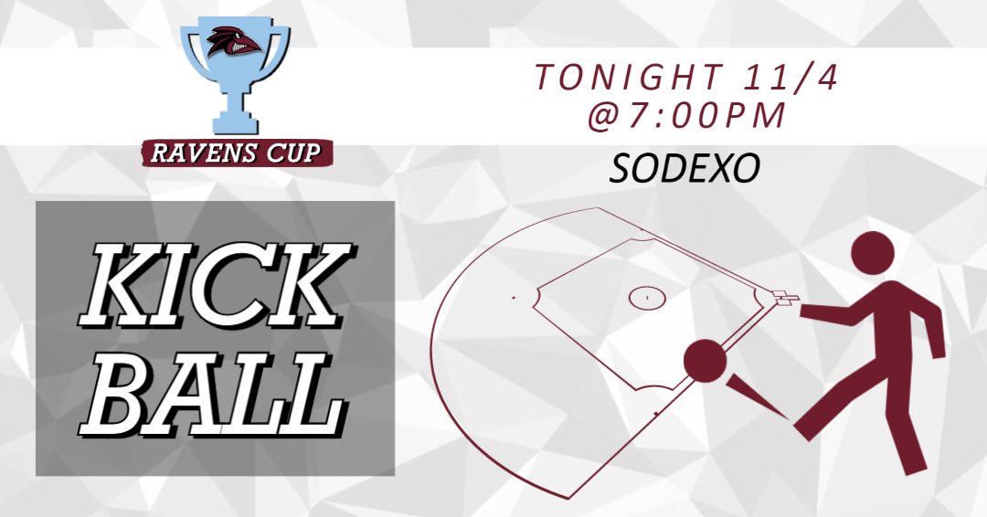 FPUathletics's tweet photo. RAVENS CUP | Kickball
Tonight at Sodexo @7PM
Teams will have 2 participants each.
#RavensCup #RavenNation https://t.co/gWaXlBIcYo