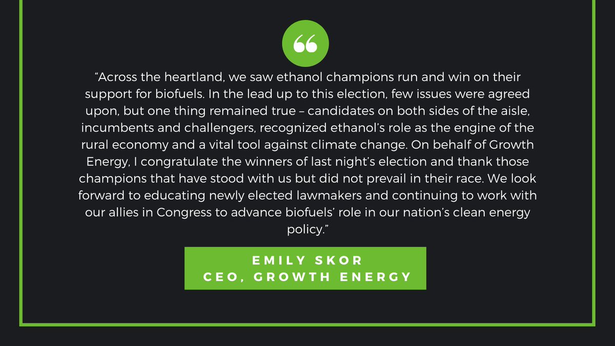 Growth Energy CEO <a href="/EmilySkor/">Emily Skor</a>'s statement on the 2020 Election Day results. 

growthenergy.org/2020/11/04/gro…
