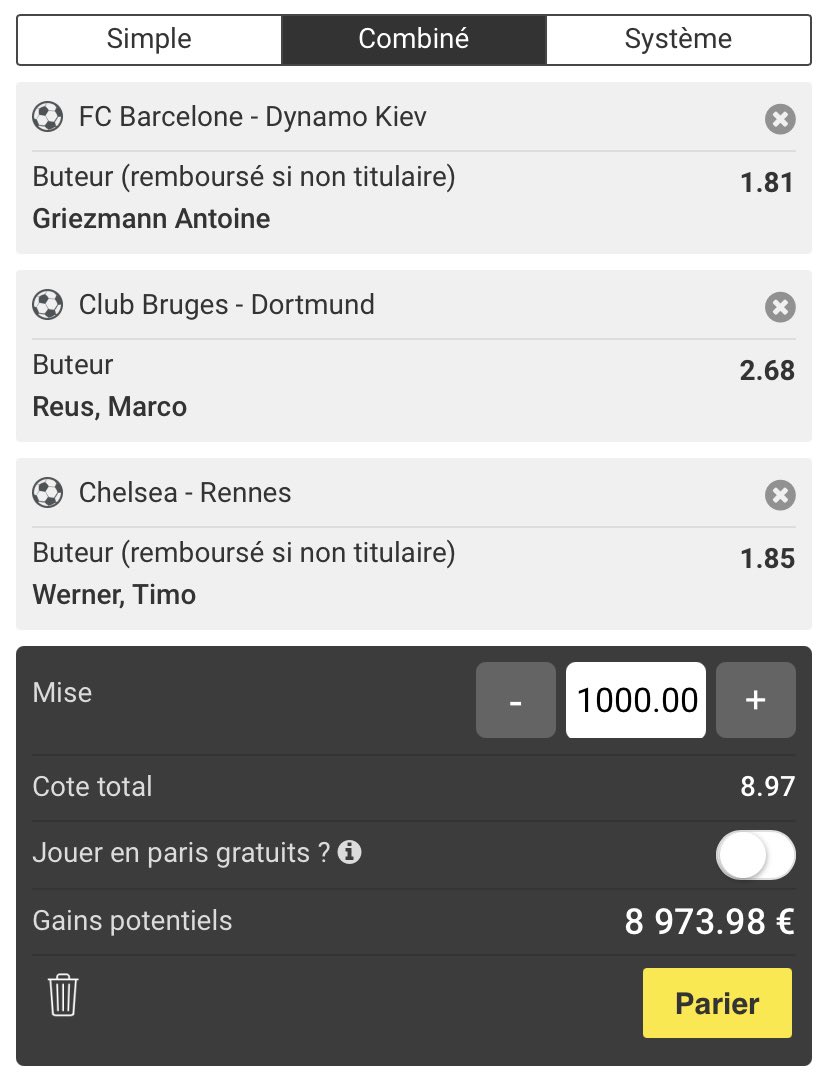 ectopronos's tweet image. FUN BUTEUR LDC ⚽️

Mise 0,25%

❤️ et 🔁

GL ☘️